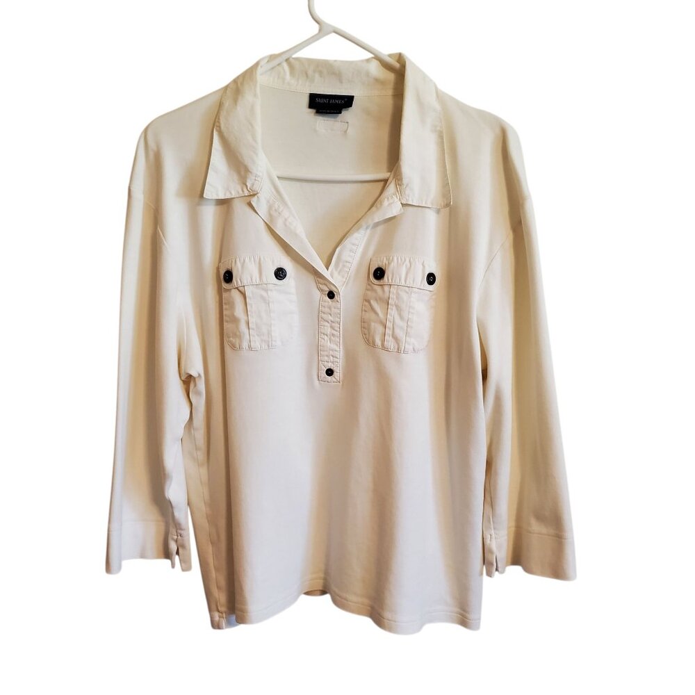 Saint James Made In France Ivory Blouse with Pockets